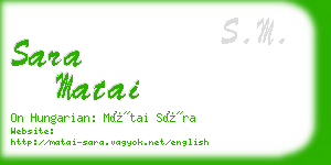 sara matai business card